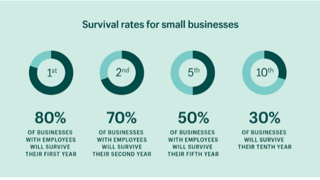 chart showing survival rates for small businesses
